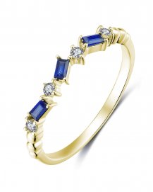 BAGUETTE COLORED STONE DIAMOND BAND (TR3605)